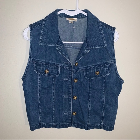 Talbots Jackets & Blazers - Talbots petites / Button Up Jean Styled Vest